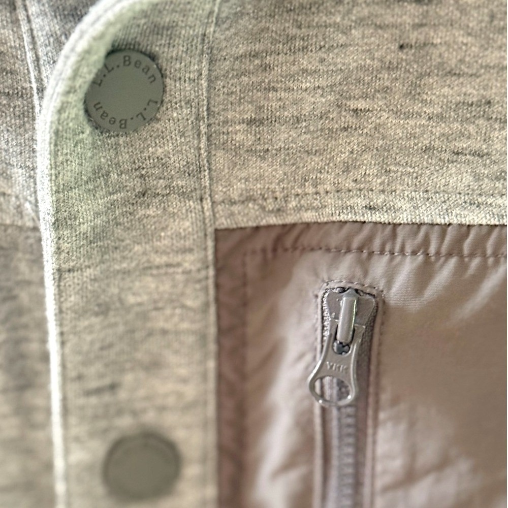 LL Bean Mens Slightly Fitted Shirt Jacket Gray Snap Front 516015 L REG - Picture 5 of 10